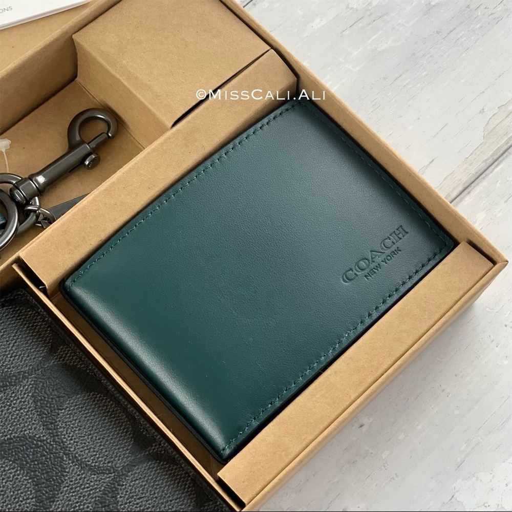 NWT COACH 3-in-1 Men’s Boxed Set Wallet Card Case Set - Picture 5 of 15